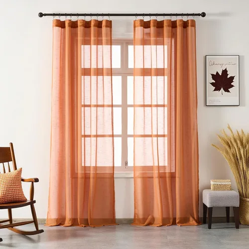 Vista 24 de Cortinas plisadas con aspecto de lino negro de 84 pulgadas de largo, 2 paneles de cortinas y cortinas de filtro de luz con textura rústica, cortina