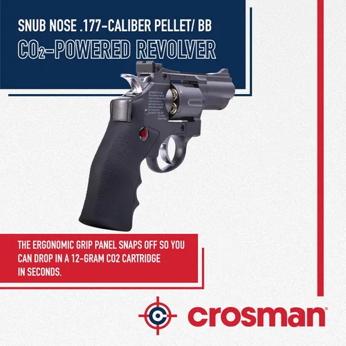 Vista 4 de Revólver de aire de metal Crosman SNR357 CO2 con munición dual