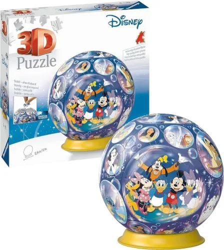 Vista 3 de Ravensburger Bola de rompecabezas 3D de personajes de Disney, 72 piezas, bola de rompecabezas para fanáticos de Disney a partir de 6 años