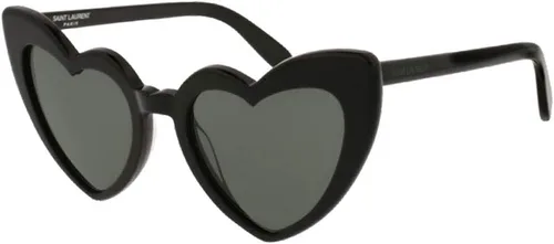 SAINT LAURENT SL 181 Lou Lou Hearts - Gafas de sol para mujer, color negrogris, talla única, Negro -