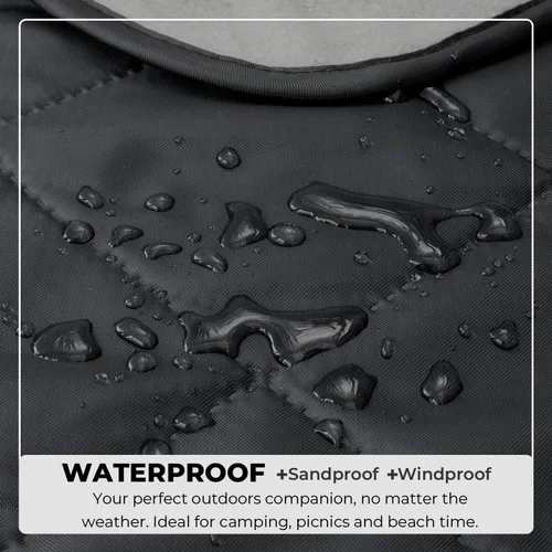 Vista 3 de BRAWNTIDE Manta grande impermeable para exteriores, forro polar extragrueso, cálida, resistente al viento, a prueba de arena, acolchada, 82 x 55