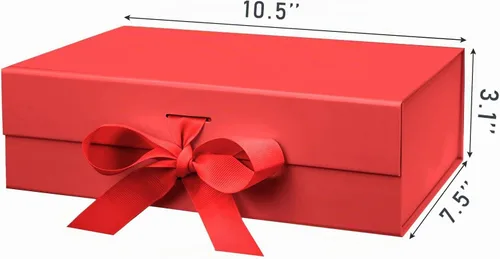 Vista 3 de DaiUni Caja de regalo magnética negra de 10.5 x 7.5 x 3.1 pulgadas con tapa Negro