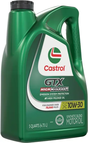 Vista 4 de Castrol GTX High Mileage 10W-30 - Aceite sintético para motor, 1 cuarto de galón, paquete de 6