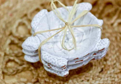 Vista 2 de Mud Pie Cuencos de cerámica con forma de tortuga, mini, juego de 3