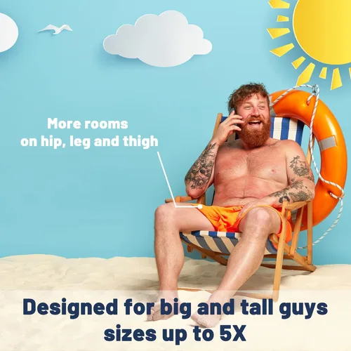 Vista 3 de KAILUA SURF - Traje de baño largo y con forro de malla para hombre, shorts de surf de secado rápido con entrepierna de 9pulgadas