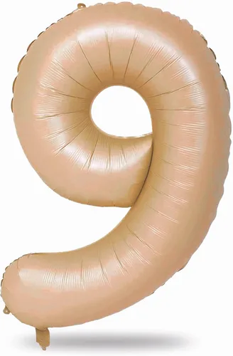 Vista 218 de Globos beige de 40 pulgadas con números grandes 3, globos de helio de dígito 3 de color blanco marfil autoinflables para terceras niñas, globos