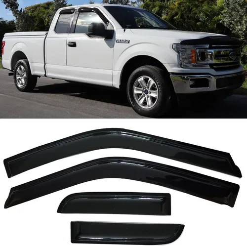 Vista 14 de Deflectores de ventana para Nissan Rogue 2014 2015 2016 2017 2018 2019 2020, viseras de ventana delantera y trasera, juego de 4 piezas, tinte