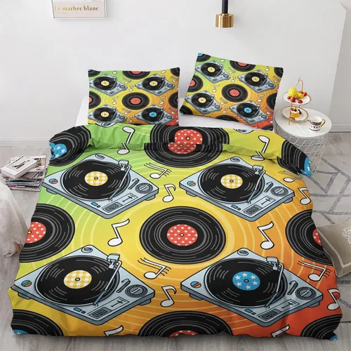 Vista 14 de Retro Disco Ball Duvet Cover Twin Size - Synthwave Neon Grid Bedding Set & Bedroom Decor, 2 Piece, Soft Microfiber Reversible Comforter Cover & 1