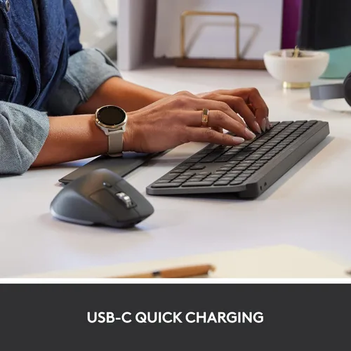 Vista 7 de Logitech MX Keys Combo para Negocios Gen 2, Teclado Inalámbrico de Tamaño Completo y Ratón Inalámbrico, con Reposamuñecas, Bluetooth, Logi Bolt