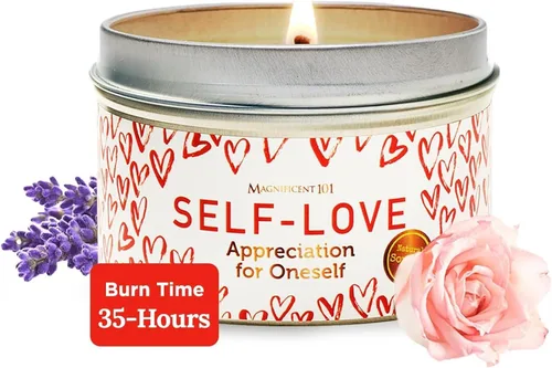 Vista 7 de Magnificent 101 Vela de lata de aromaterapia Love You de larga duración, 6 onzas, 35 horas de combustión, cera de soja totalmente natural