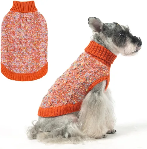 Vista 9 de BEAUTYZOO Suéteres de perro para perros pequeños, ropa de punto con agujero Pompones beige