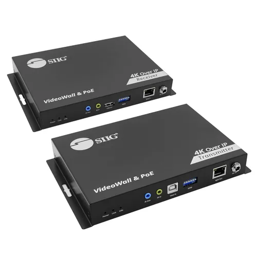 SIIG Kit de conmutadores de matriz HDMI 4K sobre IP, 4K 60Hz hasta 394FT, extensor KVM USB, control de pared de video, escalable para múltiples