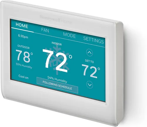 Vista 2 de Honeywell Home RTH9600WF - Termostato inteligente a color ENERGY STAR, pantalla táctil programable Wi-Fi, compatible con Alexa - Se requiere cable C