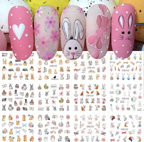 Vista 30 de 5 hojas de calcomanías de arte de uñas de mariposa, 3D coloridas mariposas, suministros de arte de uñas, mariposas, flores, calcomanías Con