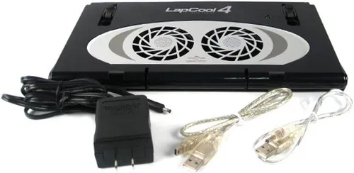 Vista 5 de Vantec LapCool 4 LPC-430 - Enfriador plegable para portátil con concentrador de 4 puertos y lector de tarjetas (negro)