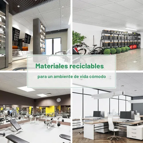 Vista 6 de Azulejos de techo profesionales impresos de 2 x 2 pies, panel de techo de PVC de 24 x 24 pulgadas, impermeable, lavable y resistente al fuego, PVC