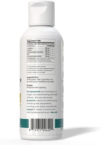 Vista 6 de NAD+ Glutatión Urolitina A 1000 mg Líquido - Absorción máxima NAD+ Pila con NMN y NR para energía celular - L-Glutatión para desintoxicación