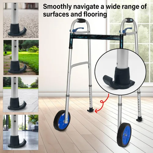 Vista 2 de Top Glides DuraSki - Esquís Walker Glide extra duraderos para tubos de 1 1/8 pulgadas (negro)