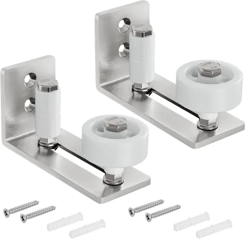 Vista 9 de SMARTSTANDARD - Guía de suelo para puerta corredera de granero para rodillo ajustable inferior - 8 opciones de configuración para bricolaje - Diseño