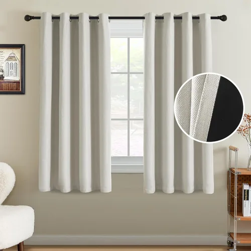 Vista 65 de H.VERSAILTEX Cortina de lino para oscurecer la habitación para dormitorio/sala de estar, cortinas opacas extra anchas de 100 x 84 pulgadas