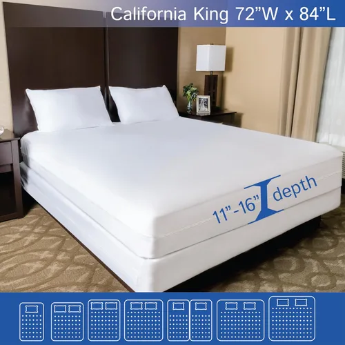 Vista 32 de Protector de colchón corto para caravanas tamaño Queen (60 pulgadas de ancho x 75 litros) impermeable con cremallera, funda de cama hipoalergénica