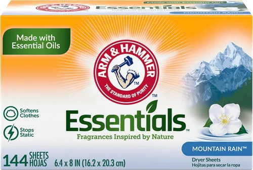 ARM & HAMMER Hojas suavizantes de tela, lluvia de montaña 144ct