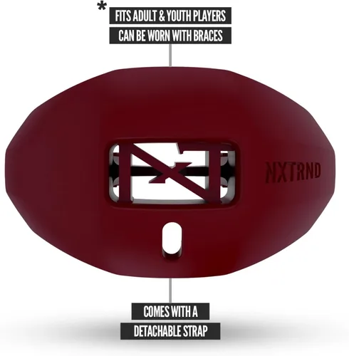 Vista 154 de Nxtrnd One Protector Bucal de Fútbol Americano, Correa Incluida, Se Adapta a Adultos y Jóvenes (Negro)