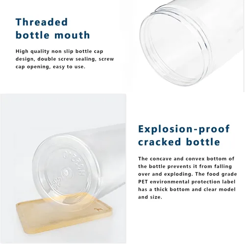 Vista 7 de Juego de 6 tarros de plástico transparente para almacenamiento de alimentos con tapa, recipiente redondo transparente para espaguetis, pasta