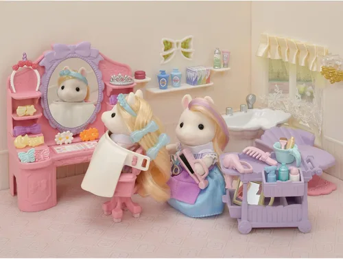 Vista 48 de Calico Critters Pony's Vanity Dresser Set, juego de casa de muñecas con figura y accesorios