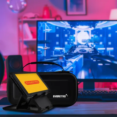 Vista 8 de Switch Accessories Kit compatible for Nintendo Switch - Black Bundle Set with Travel Case, Game Card Holder, Thumb Grip, Tempered Glass, TPU Case