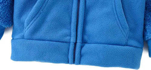 Vista 5 de AMIYAN Sudadera con capucha de forro polar con forma de orejas de oso, sudadera con capucha y cremallera para niños pequeños