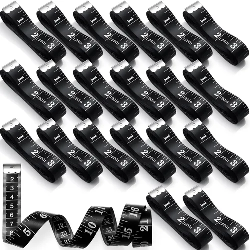 20 Pcs 120 Inch/300cm Soft Tape Measure Bulk Dual Scale Body Measuring Tape Sewing Fabric Tailor Ruler Easy to Read Craft Vinyl Ruler for Body Black