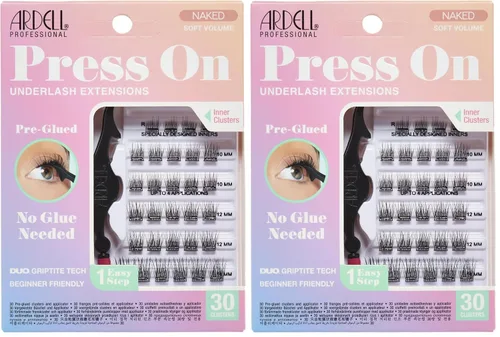Vista 7 de Ardell Naked Press On Lashes - Extensiones de pestañas pre-pegadas en racimo, autoadhesivas, volumen suave natural, sin necesidad de pegamento, 1