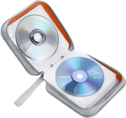 Vista 17 de Funda para CD, capacidad para 40 unidades, para CD/DVD, cartera, de plástico duro, DVD, para coche, hogar, oficina, viajes (negro)