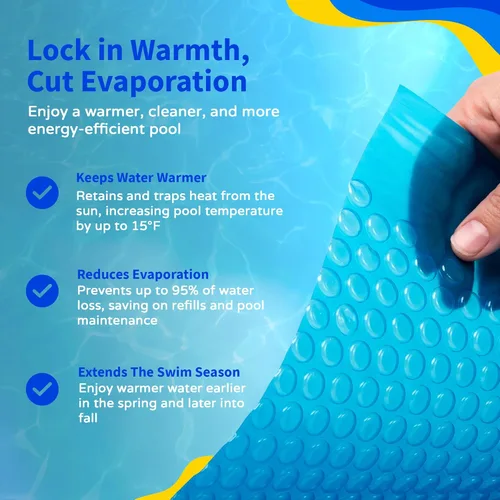 Vista 6 de Blue Wave NS400 mil Manta solar para piscinas rectangulares de 12 x 20 pies en el suelo - Azul