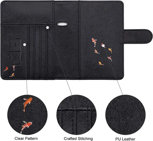 Vista 2 de WALNEW - Soporte para pasaporte para viajes, cartera con funda RFID para pasaporte para mujeres y hombres, estuche de PU de piel sintética