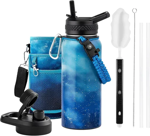 Vista 51 de RAYMYLO Botella de agua aislada de 20 onzas, de acero inoxidable al vacío de triple pared (fría durante 48 horas), a prueba de fugas y sin bisfenol