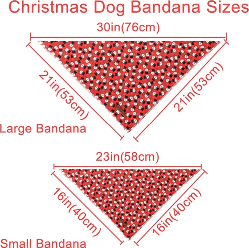 Vista 4 de Bandana de Navidad para perro, bufanda triangular de árbol de Navidad para perros pequeños y medianos, pañuelo de algodón rojo para mascotas, lindo