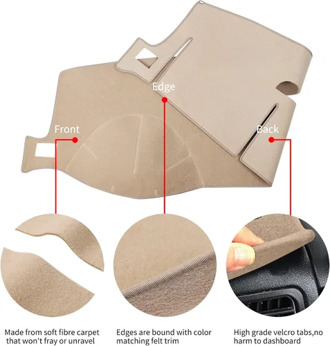 Vista 4 de Cubierta de Tablero Alfombrilla de Tablero Compatible con Chevy Chevrolet Tahoe Suburban 2007-2014, Chevy Avalanche Silverado 1500 2500 3500 LTZ