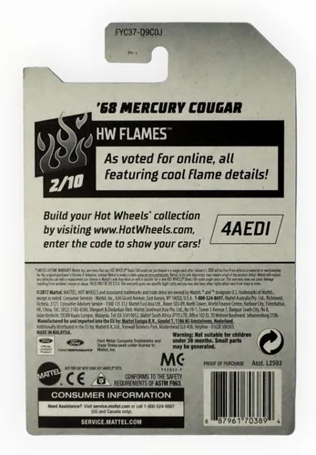 Vista 2 de Hot Wheels '68 Mercury Cougar - Llamas 2/10 - Mercury Cougar