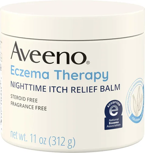 Aveeno Bálsamo para aliviar la picazón de la terapia del eccema con avena coloidal y ceramida para piel seca con picazón, no grasa, sin esteroides,