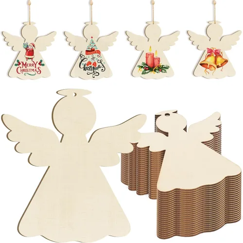 Vista 38 de Adornos de Madera DAD para Pintar, Decoración de Fiesta de Cumpleaños del Día del Padre, Recortes Sin Terminar, 24 Piezas de 3.5 x 3 Pulgadas, Blanco