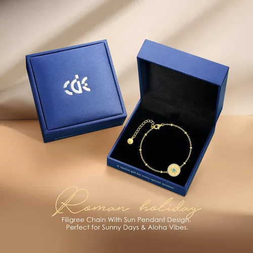 Vista 6 de CDE Pulseras de sol para mujeres y niñas, plata de ley 925, ajustable, chapada en oro de 14 quilates, cumpleaños, aniversario, Navidad, regalos