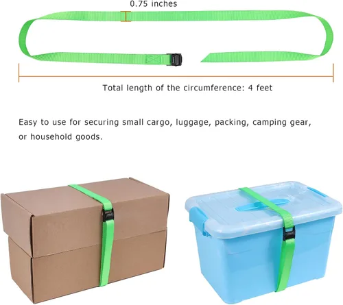 Vista 54 de Ayaport Correas de amarre con hebillas ajustables con hebilla de leva de amarre correa de cincha para embalaje negro, paquete de 4