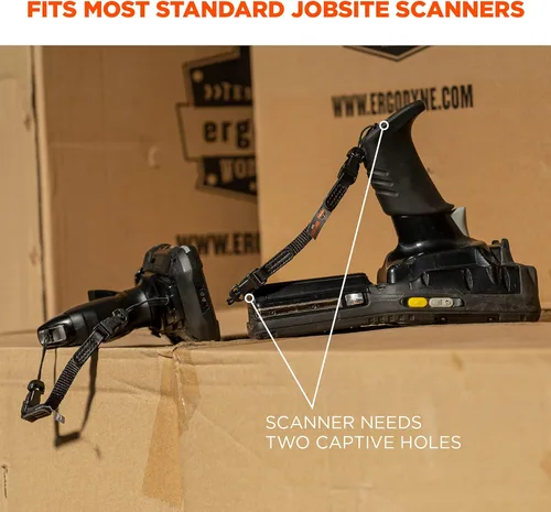 Vista 7 de Ergodyne Squids 3135 - Cinturón escáner de código de barras con gancho, incluye correa de transporte para escáneres de código de barras, negro