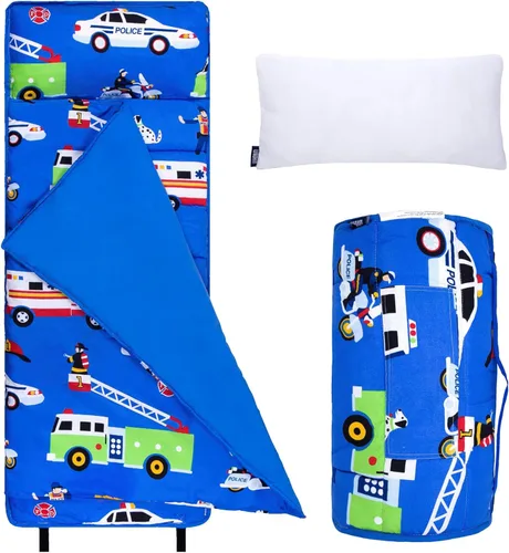 Vista 13 de Wildkin - Alfombrilla para siesta de microfibra para niños – Suave tapete para dormir con almohada, ideal para la escuela y viajes - Tierra