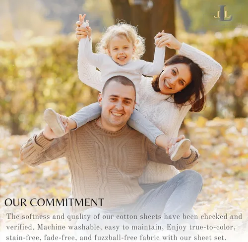 Vista 7 de Lukeville Luxury Linen Sábanas para cama individual XL, juego de sábanas de 100% algodón más suave, 4 piezas, 500 hilos, cómodas, transpirables