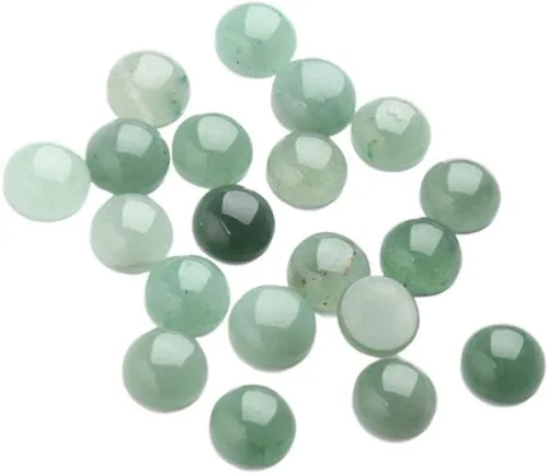 Vista 7 de 20 cuentas redondas de piedra natural con parte trasera plana, cuentas sueltas redondas para hacer joyas de 0.315 pulgadas (0.315 in)