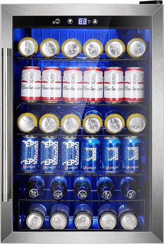 Vista 8 de Electactic - Refrigerador para bebidas de 24 latas, mini refrigerador de mostrador para refrescos, cerveza en lata, control de temperatura digital