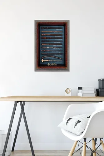 Vista 6 de Trends International The Wizarding World: Harry Potter - Póster de pared de varitas, 14.725 x 22.375 pulgadas, versión enmarcada de madera de granero
